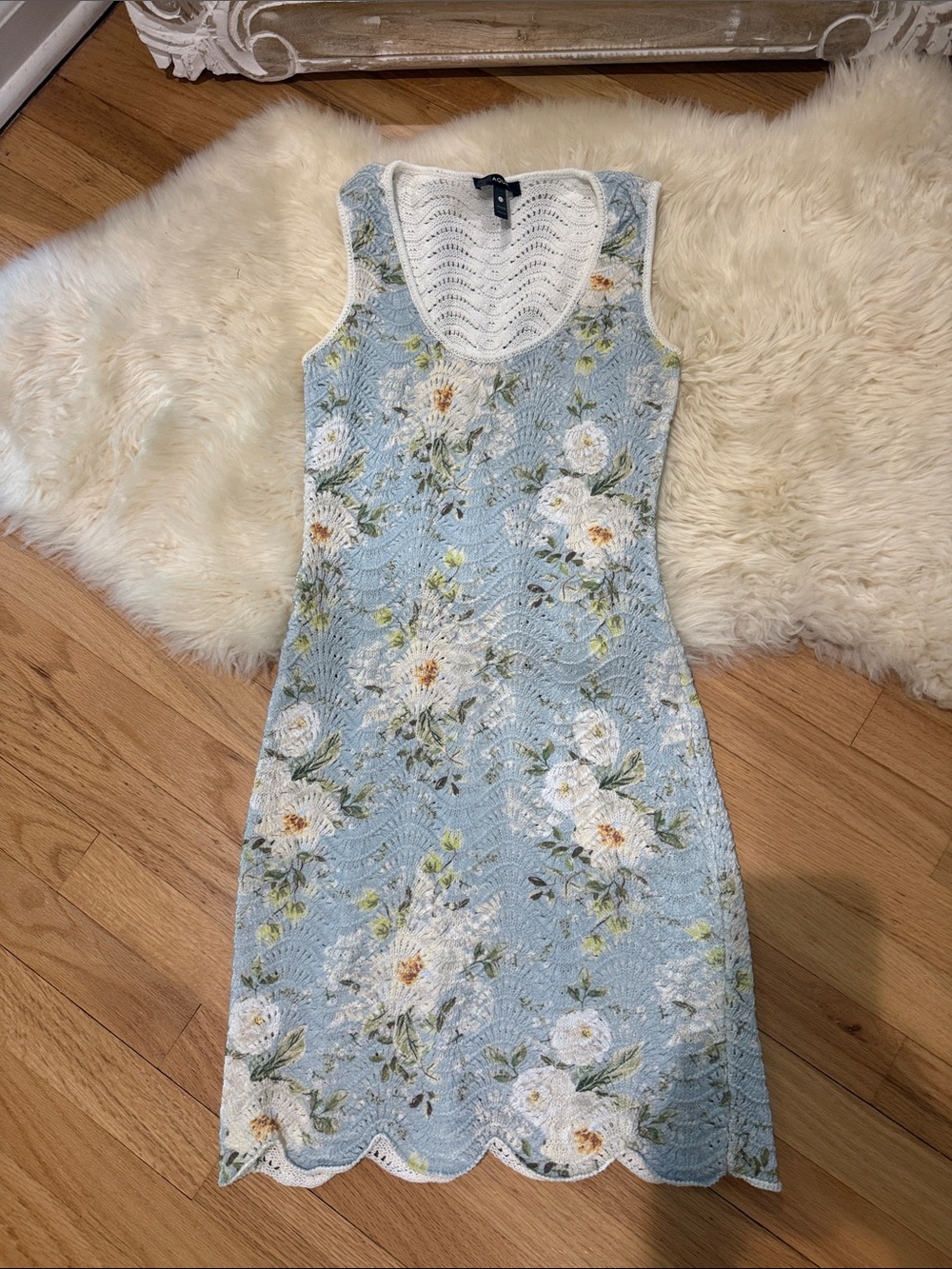 Aqua Light Blue Floral cover up dress